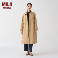 MUJI 無印良品 无印良品（MUJI） 女式 不易沾水 大衣 外套女款 休闲百搭 中长款 风衣BDE95C4S 米色 XL(165/92A)