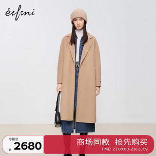 伊芙丽（eifini）伊芙丽高级感精致毛呢外套冬季1EA370442 自然驼 165/88A/L