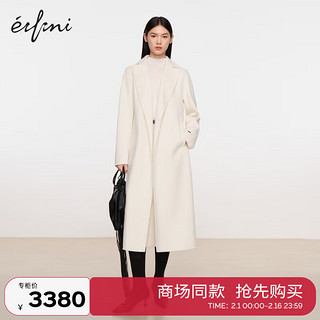 伊芙丽（eifini）伊芙丽高级感气质毛呢外套女1EA170121 本白色 150/76A/XS