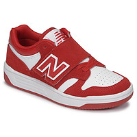 NEW BALANCE新百伦480童鞋魔术粘运动板鞋真皮透气红白色春秋球鞋 红色白色 29