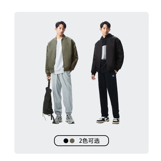 杰克琼斯 飞行员外套 棒球服宽松休闲夹克 黑色E40
