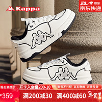 Kappa 卡帕 男鞋小白鞋男2024春季板鞋子男百搭休闲运动鞋厚底跑步鞋 经典白/黑色 41