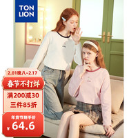 唐狮 TONLION长袖T恤女24春 淡粉 M