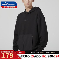 PUMA 彪马 加绒卫衣男装上衣运动服保暖长袖套头衫连帽衫534403-01
