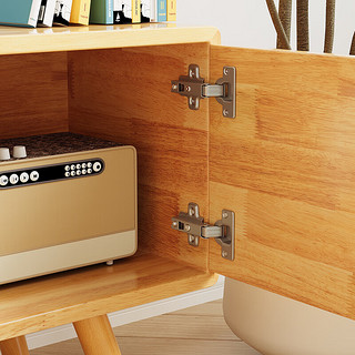舒歌 电视柜落地2023 现代简约小户型双门抽屉实木电视机柜 1.2米原木色电视柜