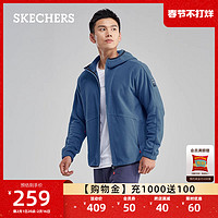 SKECHERS 斯凯奇 秋冬男子摇粒绒保暖外套户外运动休闲百搭连帽外套