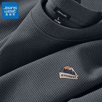 真维斯日系卫衣男秋冬季320g重磅华夫格男士外套男生宽松大码上衣 【常规款】中灰(JZS山顶景X） XL【140-160斤】