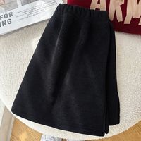 咪小主 加绒加厚屁帘女鲨鱼裤内搭叠穿灯芯绒下摆打底遮屁股短裙 黑色 (加绒加厚-保暖内里) L(101-120斤)