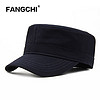 Fangchi 新款封口平顶帽棉后封口闭口帽子男士秋棉布帽不可调节棒球帽 藏青色 大码(58-60cm)