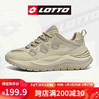 乐途(LOTTO)休闲运动鞋男2024春季老爹鞋百搭复古美式增高鞋子女 燕麦色(女款) 35