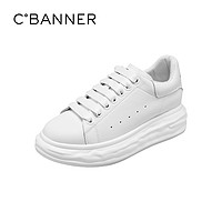 C.BANNER 千百度 女鞋春季新款溶解底简约舒适时尚气质休闲厚底小白鞋