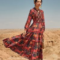 盛袂少数民族服装女云南民族穿搭昆明丽江西藏拉萨草原稻城亚丁旅 酒红色 L