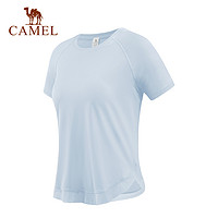 88VIP：CAMEL 骆驼 瑜伽服女上衣夏季跑步衣服冰丝服短袖运动服紧身训练T恤