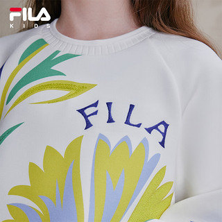 FILA【莫代尔纤维】斐乐童装2024春女大童休闲舒适卫衣潮 满印一-ZA 165