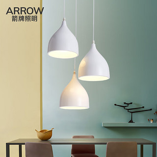 ARROW箭牌照明 北欧餐厅吊灯铁艺吧台餐桌灯个性创意现代简约灯具 酒杯圆盘送5瓦LED光源*3