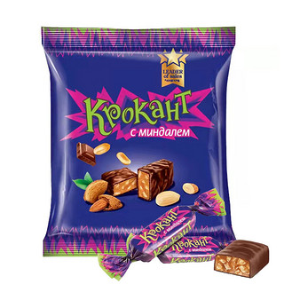 KDV 俄罗斯原装进口紫皮糖巧克力味夹心糖休闲零食年货节糖果喜糖500g