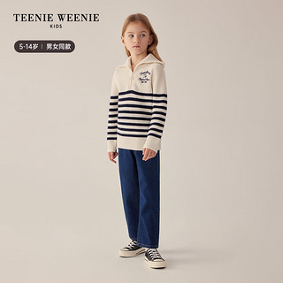 Teenie Weenie Kids小熊童装24早春男女童高领套头半拉链毛衣 白色 110cm