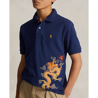 Polo Ralph Lauren 拉夫劳伦 男童 24年早春农历新年龙图案棉Polo衫RL41092 400-深钴蓝色 L