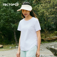探拓(TECTOP)休闲T恤 打底户外短袖透气薄款女士上衣 纯净白 S