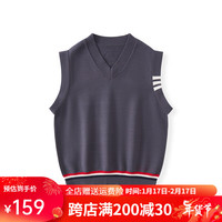 Kappa Kids卡帕童装亲子装儿童马甲男童百搭中大童时尚休闲保暖加厚背心 灰色 120