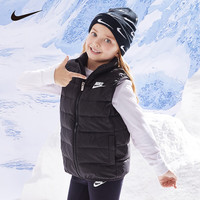 耐克(NIKE)童装男女童羽绒马甲冬季儿童保暖上衣 正黑色 135(XS)