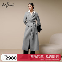 伊芙丽（eifini）伊芙丽赫本风经典毛呢外套冬季1EA270231 浅灰 160/84A/M