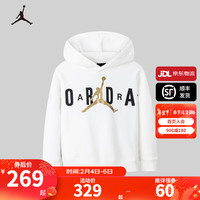 NIKE JORDAN 耐克AJ童装男童加绒连帽卫衣保暖金标儿童上衣 棉花糖 140/68(S)