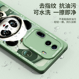 HOLDZU【重影熊猫】适用于oppo reno11手机壳opporeno11保护套液态硅胶防摔镜头全包男款女生新-石墨黑