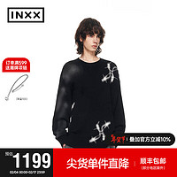 英克斯（inxx）时尚潮牌春宽松休闲套头针织衫XXE1065063 黑色 M