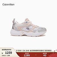 Calvin Klein Jeans24春夏女士复古潮流撞色拼接网球鞋运动鞋YW01381 02S-月光白/橡皮粉 36