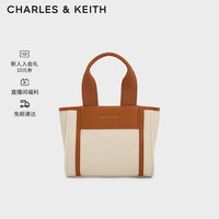 CHARLES & KEITH CHARLES&KEITH通勤手提包菜篮子包托特包女CK2-30782219 Cognac浅褐色 S