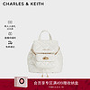 CHARLES&KEITH24春季菱格大容量柔软多用背包包女包双肩包女士CK2-60151400 Cream奶白色 S