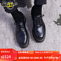 Dr.Martens 马丁（DR.MARTENS）1461 Quad 经典松糕光面皮黑色厚底3孔马丁单鞋 黑色 37