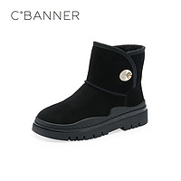 C.BANNER 千百度 女鞋冬季雪地靴冬季保暖短靴女靴