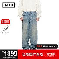 英克斯（inxx）潮牌春宽松休闲牛仔裤直筒裤长裤XCE1220143 牛仔色 XS