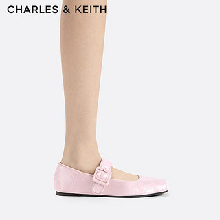 CHARLES&KEITH24春季龙年刺绣方头平底玛丽珍鞋女CK1-71720064 Light Pink浅粉色 39