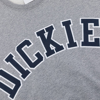 dickies24春夏字母logo贴布绣美式圆领毛圈布卫衣DK013103 中羽灰 M
