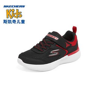 SKECHERS 斯凯奇 男童跑步鞋 405102L BKRD黑色/红色