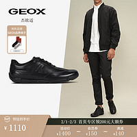 GEOX杰欧适男鞋春季经典款商务纯色舒适时尚休闲鞋U023BA 黑色C9999 45