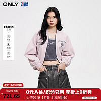 ONLY2024春季NBA联名款潮流三防短款棒球服外套女|124136021 C19 季浅粉色 155/76A/XS