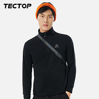 TECTOP 探拓 抓绒衣男女卫衣户外加厚保暖套头立领半开衫加绒