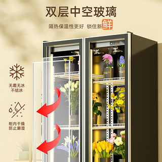 扬子商用鲜花保鲜柜大容量风冷保鲜冷藏冰箱冰柜立式展示柜 铝合金无边框1660*580*1830三门白色 1.8米