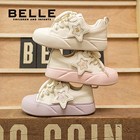 BeLLE 百丽 童鞋女童运动鞋2024春季儿童低帮星星板鞋大童魔术贴鞋子