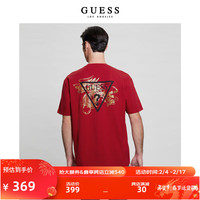GUESS24年春男士龙年新年时尚潮流本命年T恤-M4RI0AKAC30 G532-红色 M