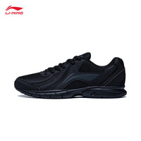 LI-NING 李宁 男式透气减震回弹轻便耐磨防滑软底鞋 黑色- 39