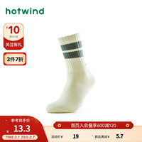 热风2024年春季男士松罗口刺绣中帮袜 07绿色 F