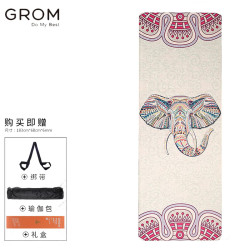 GROM 亚麻瑜伽垫男女士跳绳垫隔音减震防滑运动垫跳绳锻炼加宽加厚 梵象 5mm