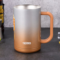 THERMOS 膳魔师 日本新款大容量保温杯网红夏季保冷啤酒杯不锈钢办公泡茶水杯JDK JDK-600毫升黄色