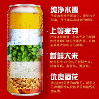 WUSU 乌苏啤酒 大红乌苏500ml*12罐 限定风景罐 20周年纪念款