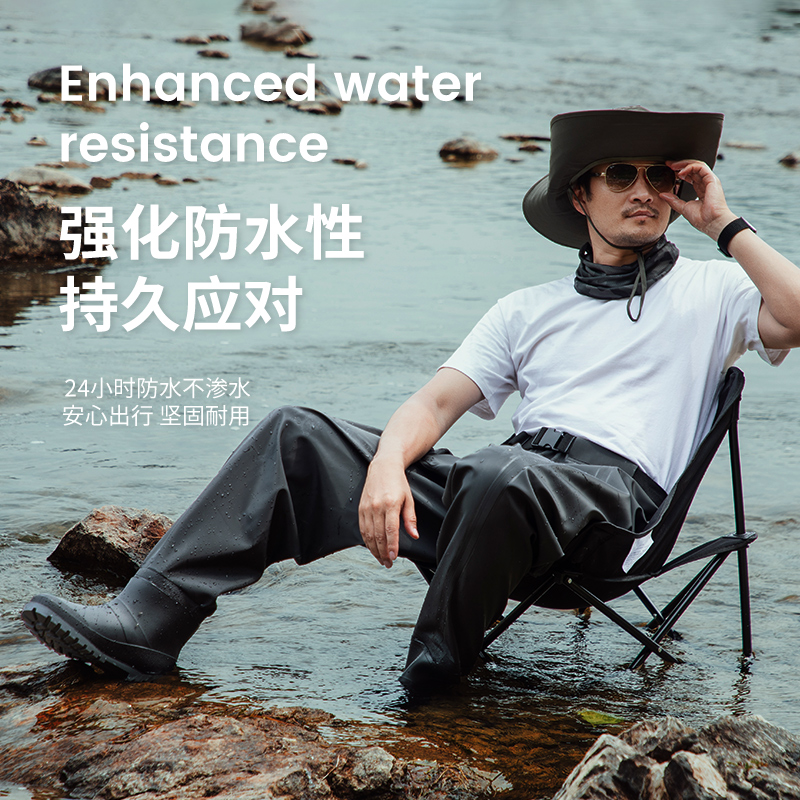超轻下水裤半身赶海齐腰涉水衣防水水裤水鞋连体雨裤路亚钓鱼服男